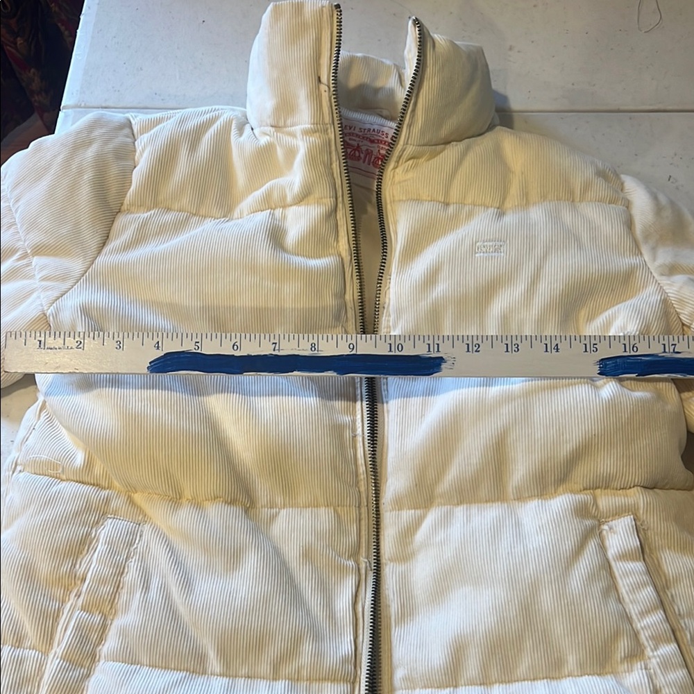 White Puffer Jacket XS Corduroy thickly lined - Picture 3 of 13